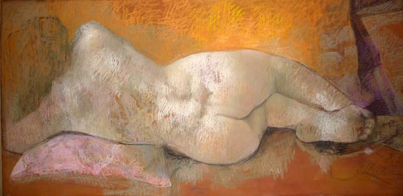 Nu, pastel sur paier marouflé, Augusto Pavanel
